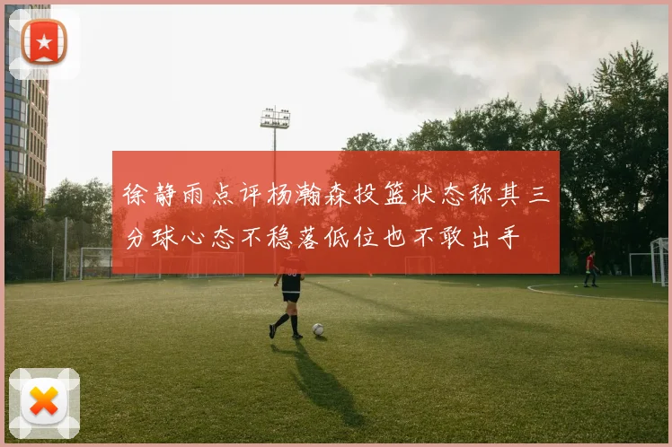 徐静雨点评杨瀚森投篮状态称其三分球心态不稳落低位也不敢出手